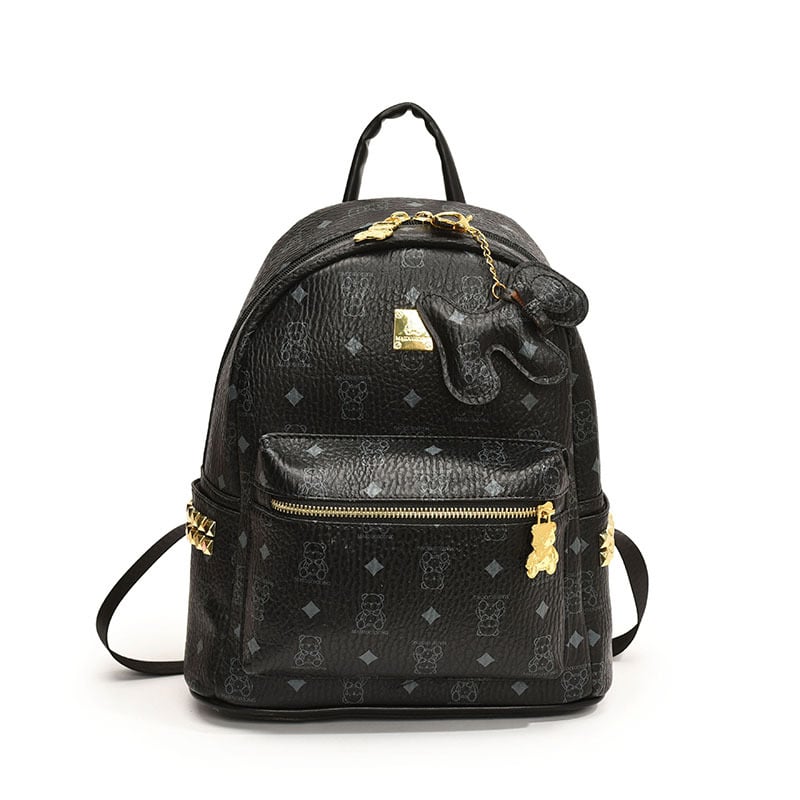 Ruksak s motivom medvjeda za žene, Zima 2025, zatvarač, podstava od breskine kože, vodootporan, otporan na habanje, protiv krađe