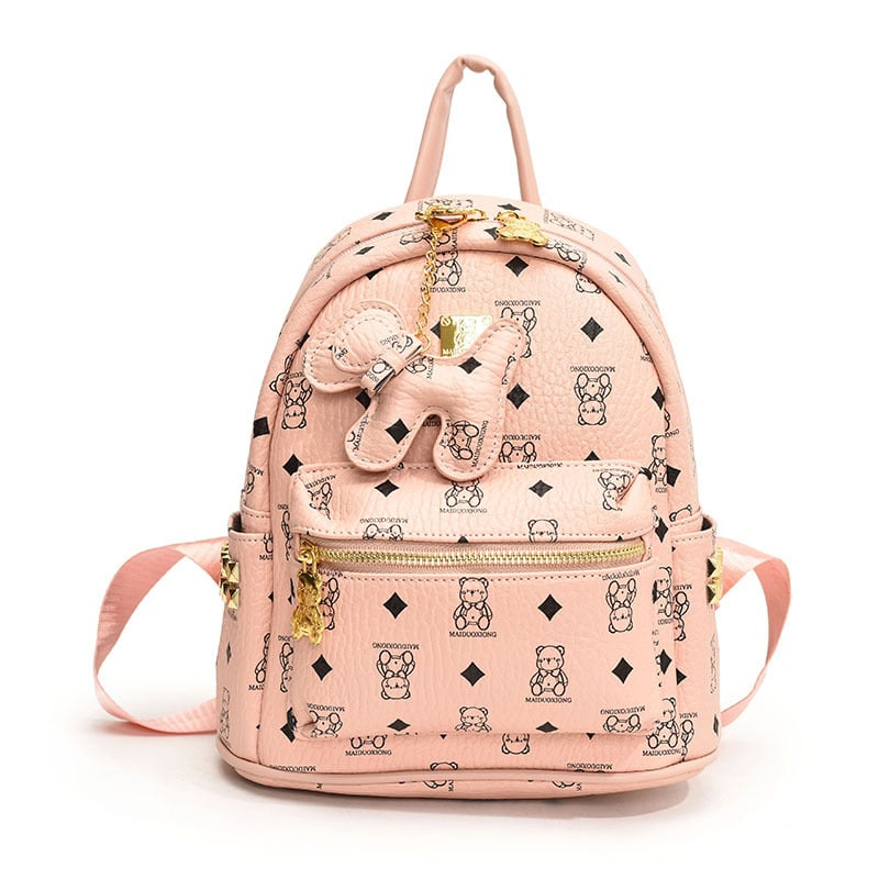 Ruksak s motivom medvjeda za žene, Zima 2025, zatvarač, podstava od breskine kože, vodootporan, otporan na habanje, protiv krađe