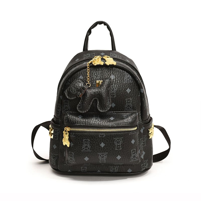 Ruksak s motivom medvjeda za žene, Zima 2025, zatvarač, podstava od breskine kože, vodootporan, otporan na habanje, protiv krađe