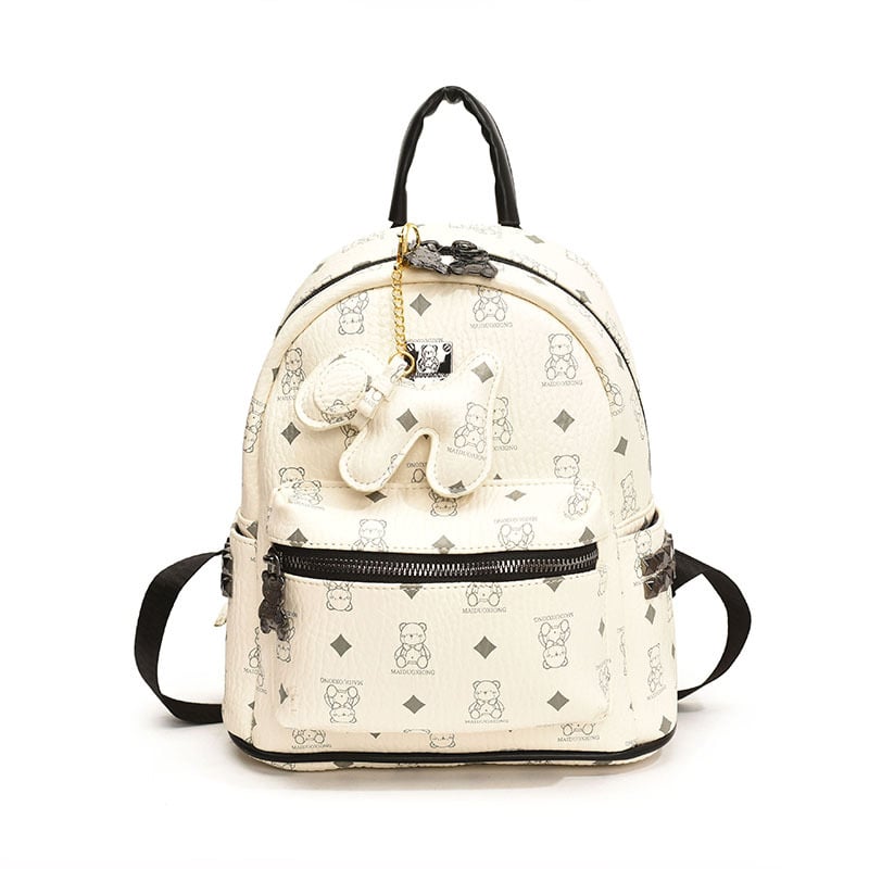 Ruksak s motivom medvjeda za žene, Zima 2025, zatvarač, podstava od breskine kože, vodootporan, otporan na habanje, protiv krađe