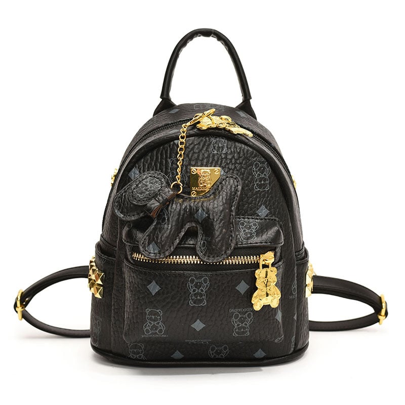 Ruksak s motivom medvjeda za žene, Zima 2025, zatvarač, podstava od breskine kože, vodootporan, otporan na habanje, protiv krađe