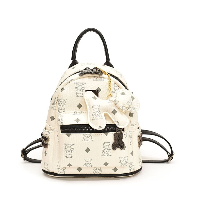 Ruksak s motivom medvjeda za žene, Zima 2025, zatvarač, podstava od breskine kože, vodootporan, otporan na habanje, protiv krađe