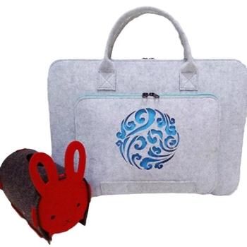 Фетрова чанта за лаптоп с цип, полиестерна подплата, модел по избор, устойчивост на износване и земетресение