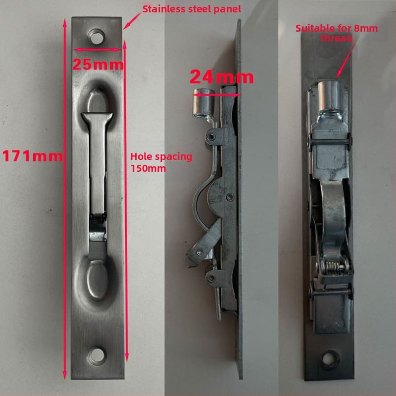 Dverový zámok s motýľovým mechanizmom, z železa, na domáce použitie
