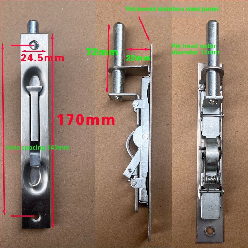 Dverový zámok s motýľovým mechanizmom, z železa, na domáce použitie