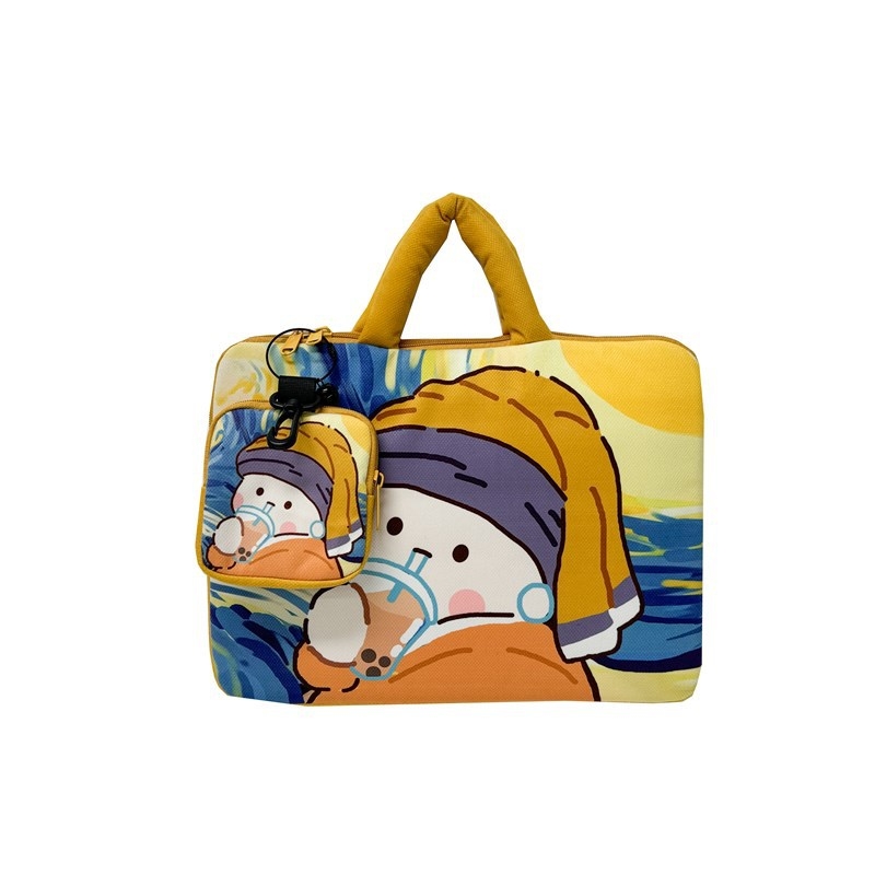 Laptop- és tabletás táska, gyerekes rajzfilm stílus (légáteresztő; ultra könnyű; kopásálló; anti-szeizmikus) • Anyag: Poliészter • Belső: Poliészter-pamut • Mintázat: Személy • Uniszex