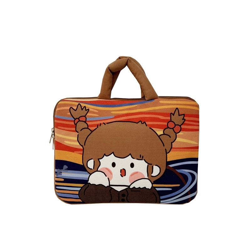 Laptop- és tabletás táska, gyerekes rajzfilm stílus (légáteresztő; ultra könnyű; kopásálló; anti-szeizmikus) • Anyag: Poliészter • Belső: Poliészter-pamut • Mintázat: Személy • Uniszex