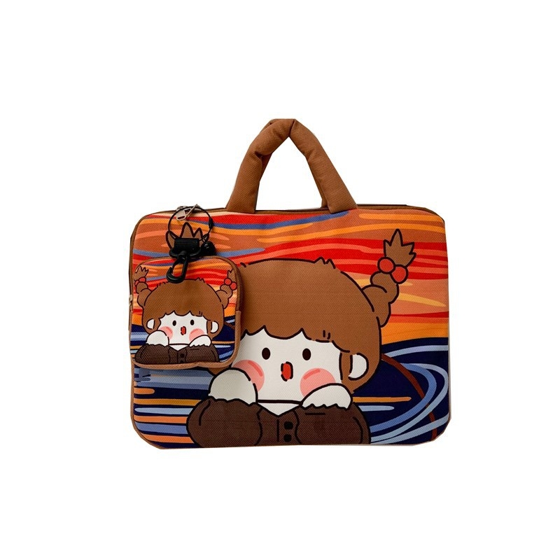 Laptop- és tabletás táska, gyerekes rajzfilm stílus (légáteresztő; ultra könnyű; kopásálló; anti-szeizmikus) • Anyag: Poliészter • Belső: Poliészter-pamut • Mintázat: Személy • Uniszex