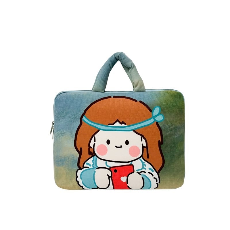 Laptop- és tabletás táska, gyerekes rajzfilm stílus (légáteresztő; ultra könnyű; kopásálló; anti-szeizmikus) • Anyag: Poliészter • Belső: Poliészter-pamut • Mintázat: Személy • Uniszex