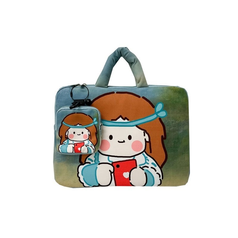 Laptop- és tabletás táska, gyerekes rajzfilm stílus (légáteresztő; ultra könnyű; kopásálló; anti-szeizmikus) • Anyag: Poliészter • Belső: Poliészter-pamut • Mintázat: Személy • Uniszex