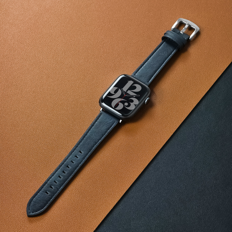 Brățară Apple Watch din piele microfibră, cataramă cu pin, compatibilă cu Apple Watch, greutate aproximativă 25 g, Geek thinking