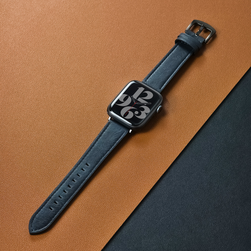 Brățară Apple Watch din piele microfibră, cataramă cu pin, compatibilă cu Apple Watch, greutate aproximativă 25 g, Geek thinking