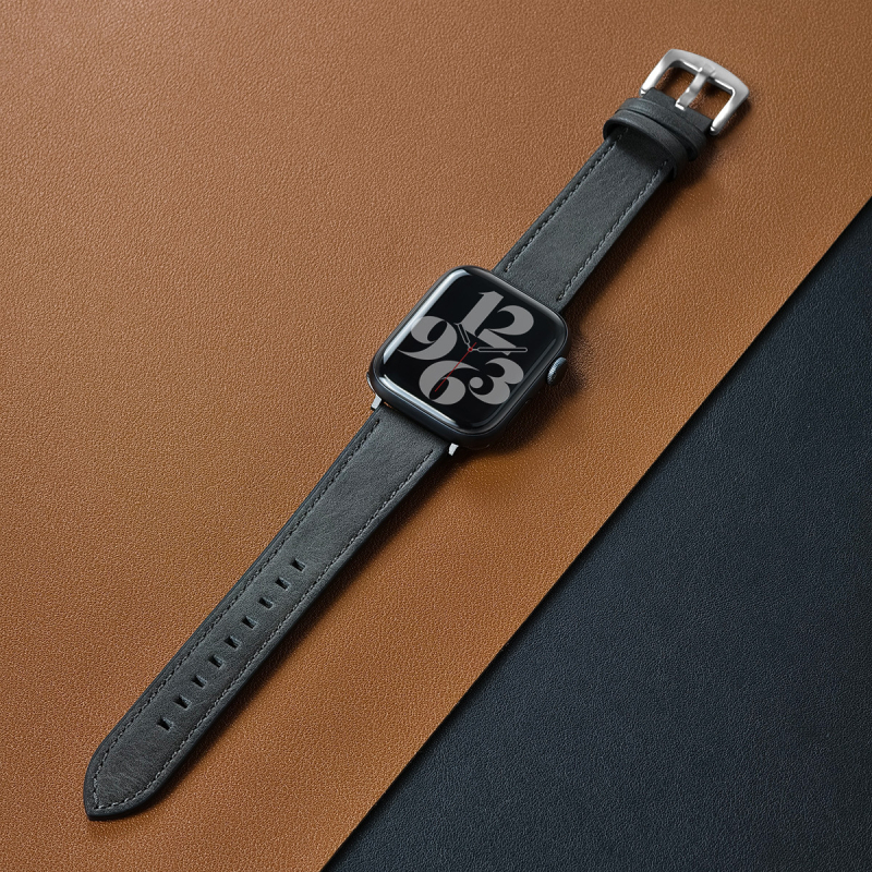 Brățară Apple Watch din piele microfibră, cataramă cu pin, compatibilă cu Apple Watch, greutate aproximativă 25 g, Geek thinking