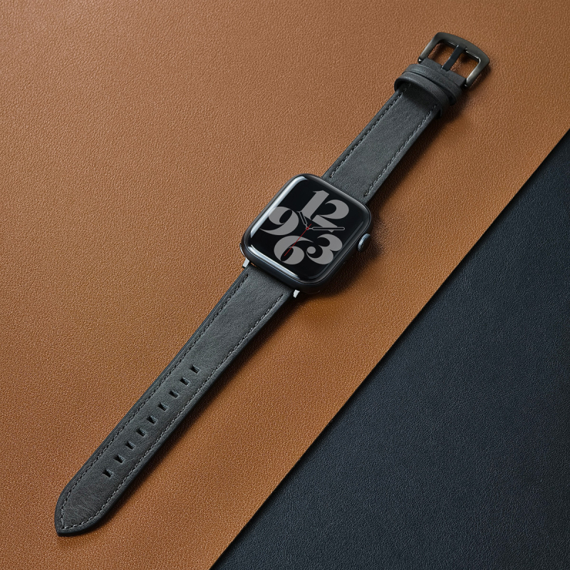 Brățară Apple Watch din piele microfibră, cataramă cu pin, compatibilă cu Apple Watch, greutate aproximativă 25 g, Geek thinking