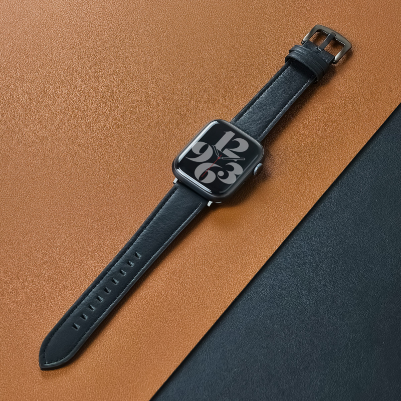 Brățară Apple Watch din piele microfibră, cataramă cu pin, compatibilă cu Apple Watch, greutate aproximativă 25 g, Geek thinking