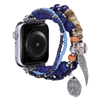 FOLUXE Remen za Apple Watch s drvenim perlama – Posey Wings dizajn, Modni stil