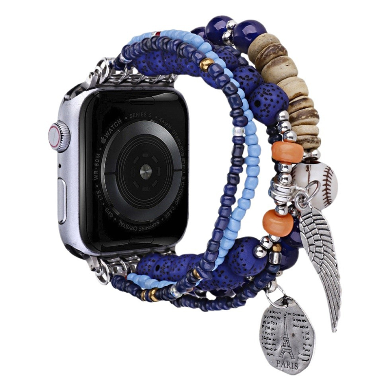 FOLUXE Remen za Apple Watch s drvenim perlama – Posey Wings dizajn, Modni stil