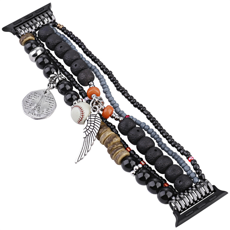 FOLUXE Remen za Apple Watch s drvenim perlama – Posey Wings dizajn, Modni stil