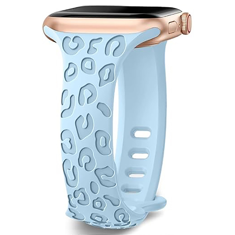 PUBEN силиконова каишка за Apple Watch, съвместима с Series 1–8 и S9, моден стил, леопардов принт