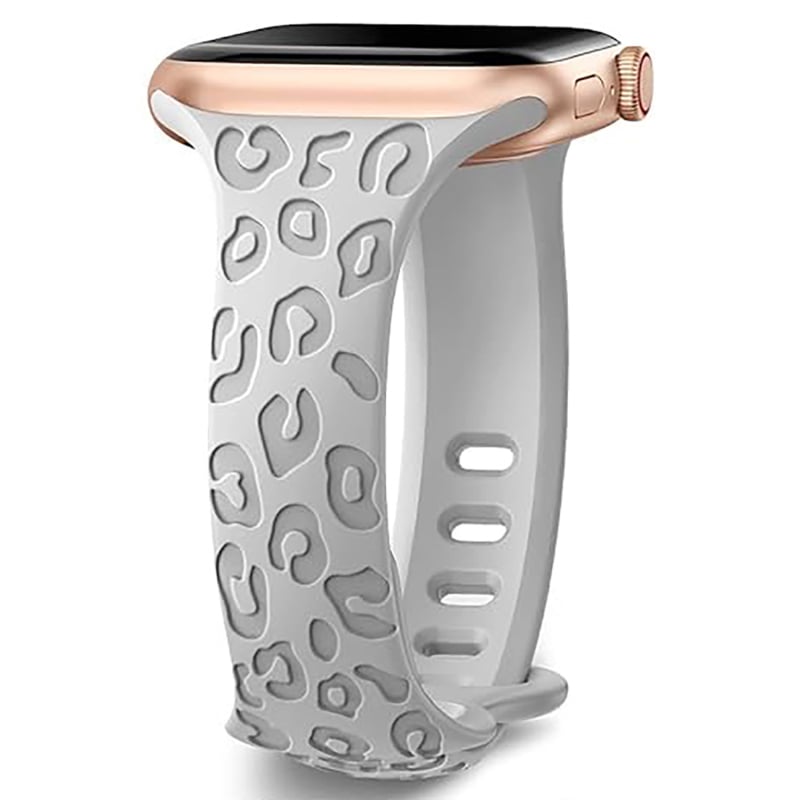 PUBEN силиконова каишка за Apple Watch, съвместима с Series 1–8 и S9, моден стил, леопардов принт