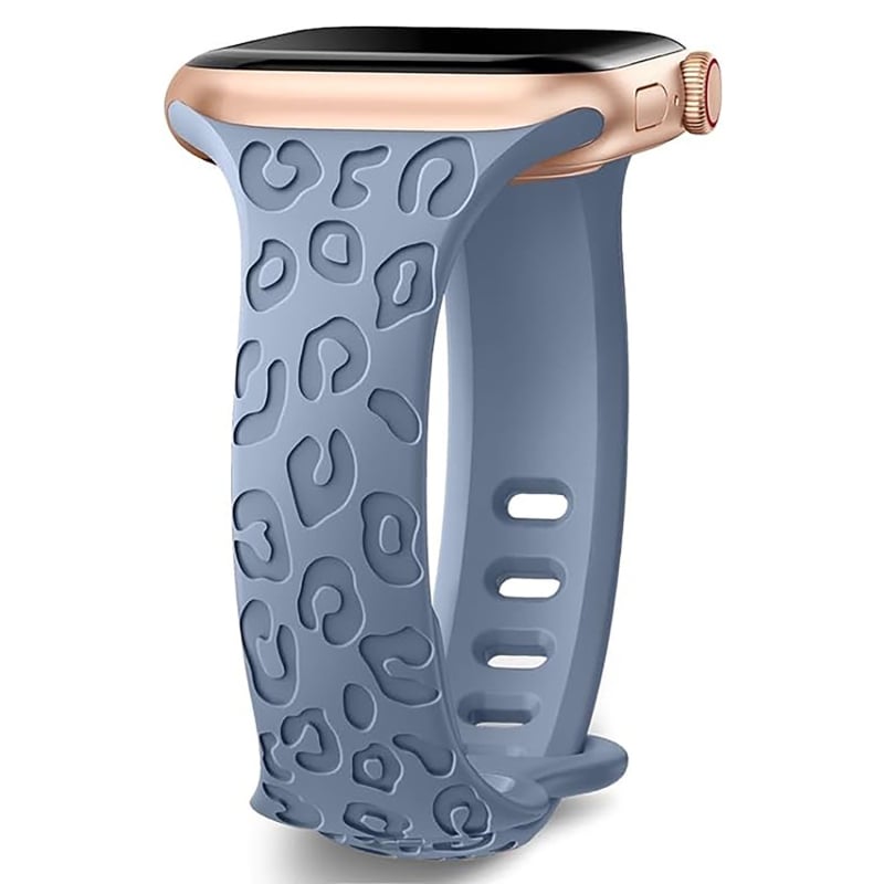 PUBEN силиконова каишка за Apple Watch, съвместима с Series 1–8 и S9, моден стил, леопардов принт