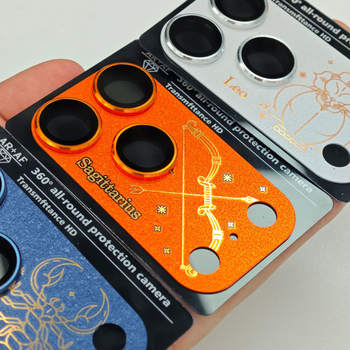 Apple 17 Pro Max kameras lēcas aizsargs, tempered glass + metāls, lēcas aizsargs, HD, sprādziena izturīgs