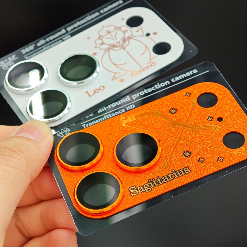 Apple 17 Pro Max kameras lēcas aizsargs, tempered glass + metāls, lēcas aizsargs, HD, sprādziena izturīgs