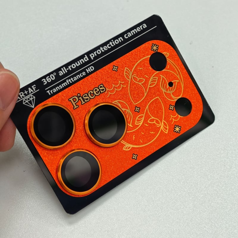 Apple 17 Pro Max kameras lēcas aizsargs, tempered glass + metāls, lēcas aizsargs, HD, sprādziena izturīgs