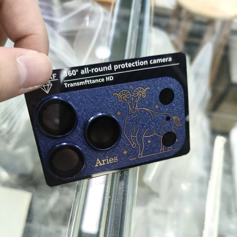 Apple 17 Pro Max kameras lēcas aizsargs, tempered glass + metāls, lēcas aizsargs, HD, sprādziena izturīgs