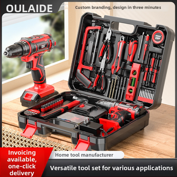 Set cu bormașină electrică – ansamblu multifuncțional pentru reparații casnice, 17 piese, ABS, Olade