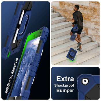 Carcasă de protecție pentru iPad, silicon + PC, antișoc, cu suport, antiuzură, pentru Apple iPad