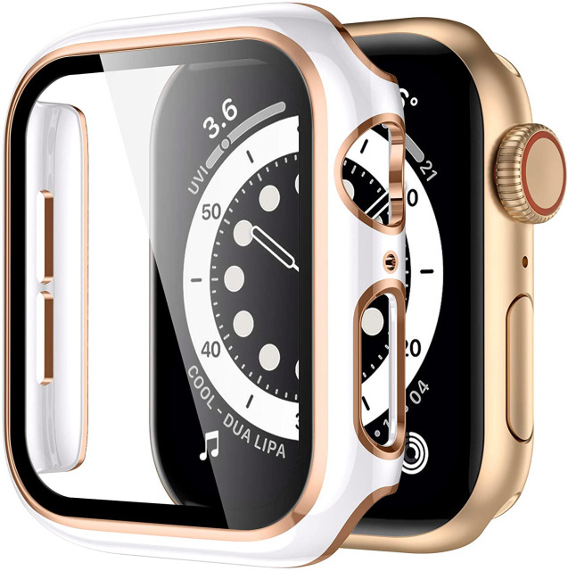 Dvobojna zaštitna kućišta za Apple Watch S10/98 s graviranim dizajnom i integriranim kaljenim staklom