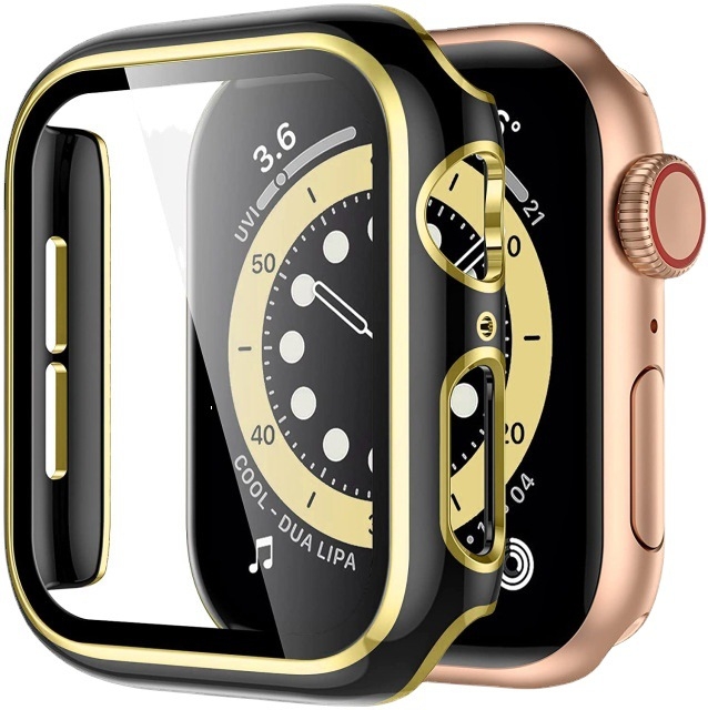 Dvobojna zaštitna kućišta za Apple Watch S10/98 s graviranim dizajnom i integriranim kaljenim staklom