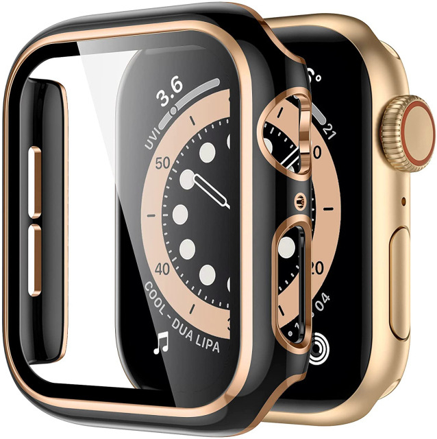 Dvobojna zaštitna kućišta za Apple Watch S10/98 s graviranim dizajnom i integriranim kaljenim staklom