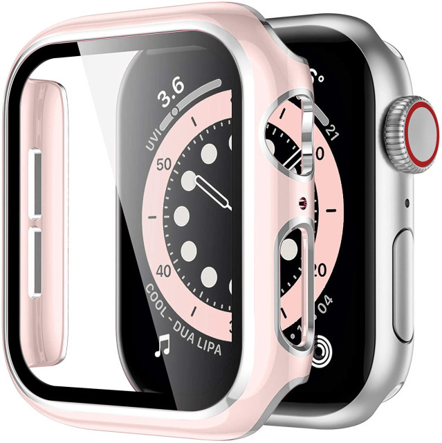 Dvobojna zaštitna kućišta za Apple Watch S10/98 s graviranim dizajnom i integriranim kaljenim staklom