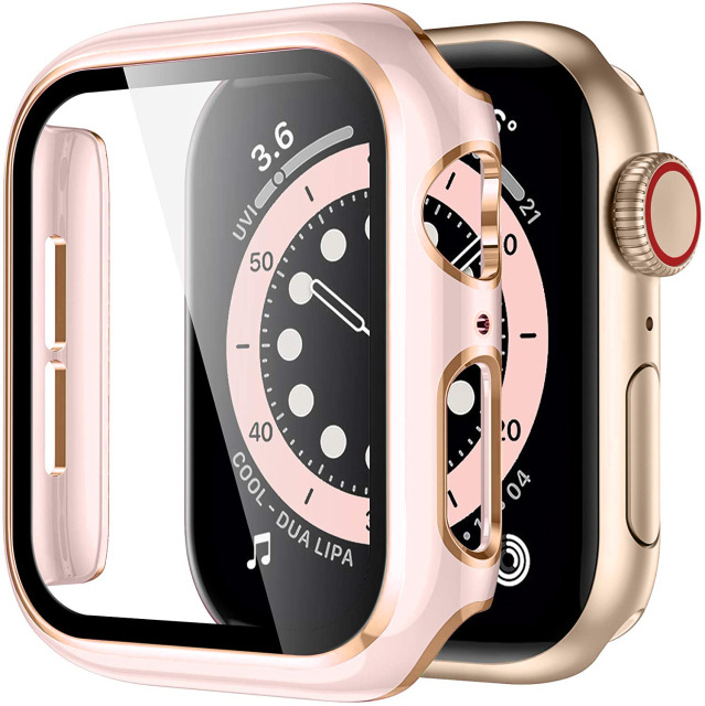 Dvobojna zaštitna kućišta za Apple Watch S10/98 s graviranim dizajnom i integriranim kaljenim staklom