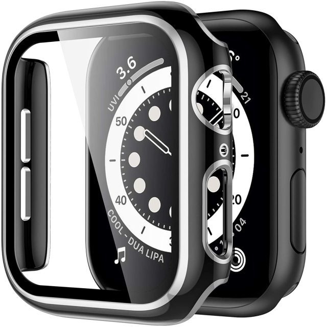 Dvobojna zaštitna kućišta za Apple Watch S10/98 s graviranim dizajnom i integriranim kaljenim staklom