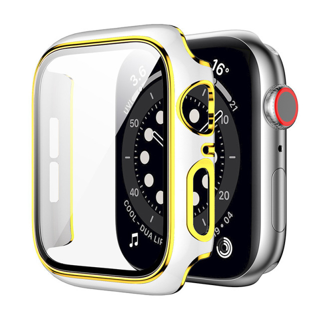 Dvobojna zaštitna kućišta za Apple Watch S10/98 s graviranim dizajnom i integriranim kaljenim staklom