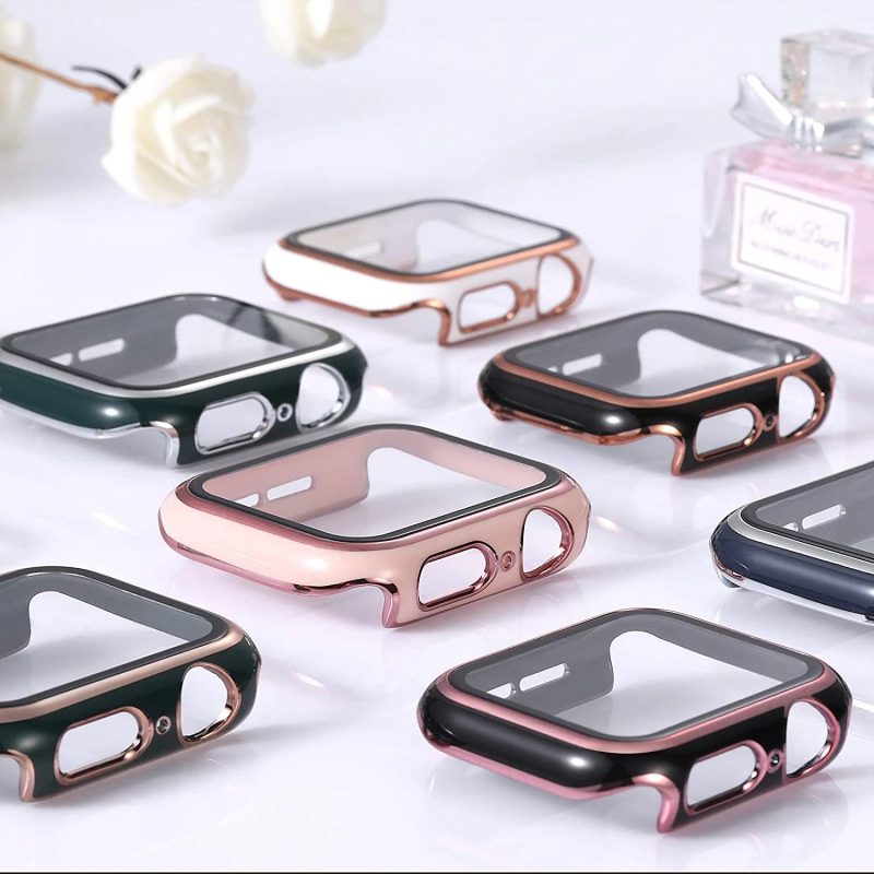 Dvobojna zaštitna kućišta za Apple Watch S10/98 s graviranim dizajnom i integriranim kaljenim staklom