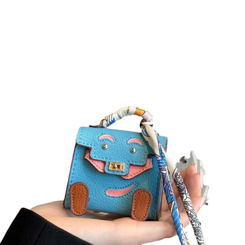 Ādas aizsargkārbiņa AirPods Pro 2 ar mini piekariņu karabīnei, karikatūru dizains, holster stils, daudzfunkcionāls, pārnēsājams; saderīgs ar Apple, OPPO, VIVO