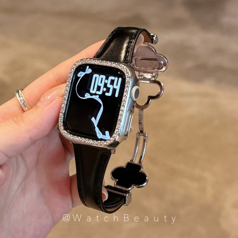 Brățară pentru Apple Watch din piele naturală, lățime 20 mm, compatibilă cu Apple Watch, stil modern (greutate 22)