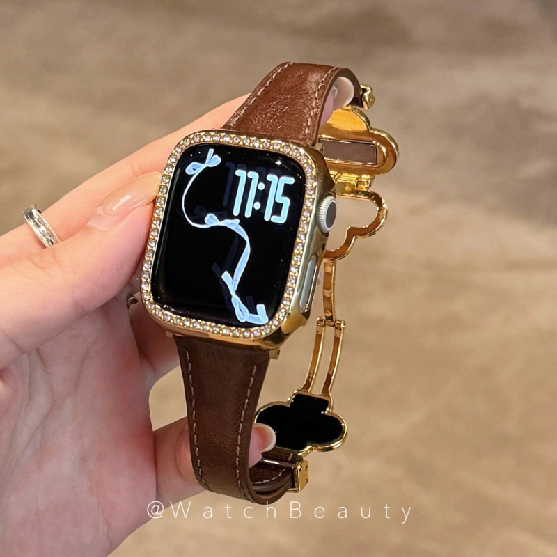 Brățară pentru Apple Watch din piele naturală, lățime 20 mm, compatibilă cu Apple Watch, stil modern (greutate 22)