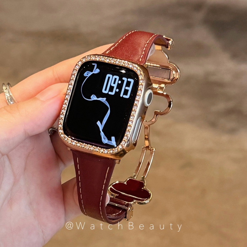 Brățară pentru Apple Watch din piele naturală, lățime 20 mm, compatibilă cu Apple Watch, stil modern (greutate 22)