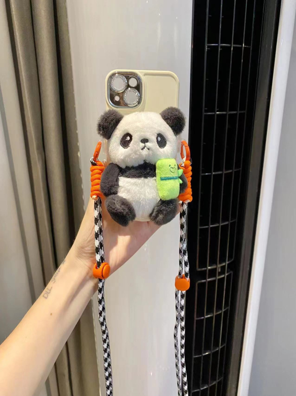 Pandantiv pentru telefon cu figură de pluș, stil feminin, design desene animate, accesoriu decorativ