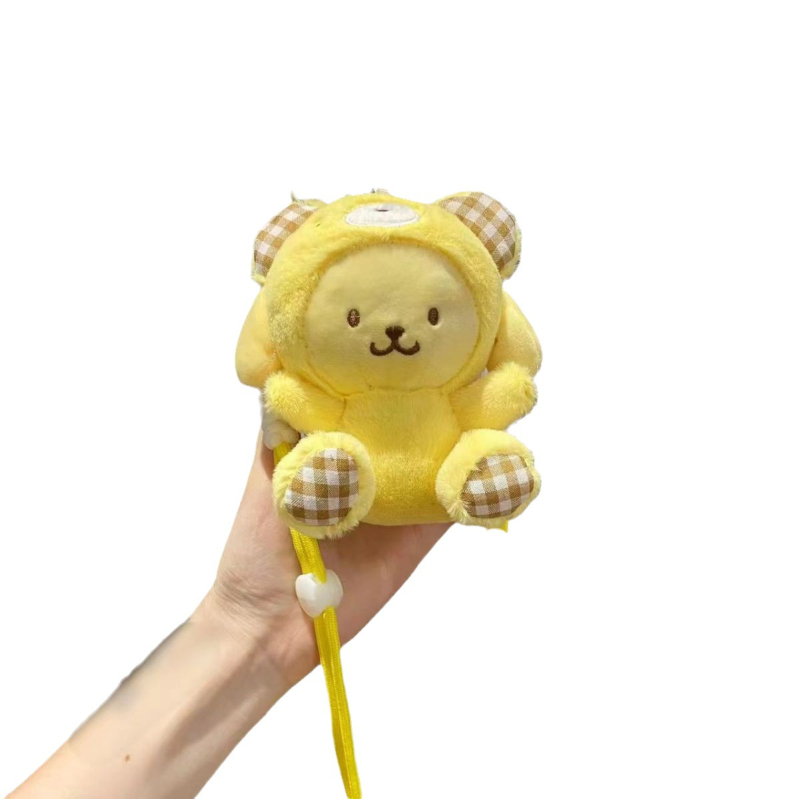 Pandantiv pentru telefon cu figură de pluș, stil feminin, design desene animate, accesoriu decorativ