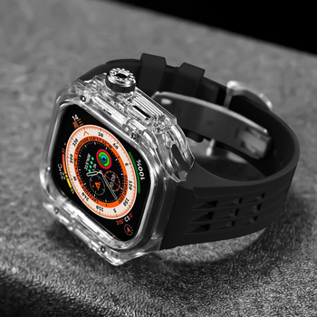 Ochrambeni kućište za Apple Watch s integriranim silikonim kaišem i kopčom tip leptir, kućište od polikarbonata, 20 mm sučelje, kompatibilno s Apple Watch Ultra (1/2)