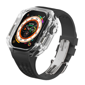 Ochrambeni kućište za Apple Watch s integriranim silikonim kaišem i kopčom tip leptir, kućište od polikarbonata, 20 mm sučelje, kompatibilno s Apple Watch Ultra (1/2)
