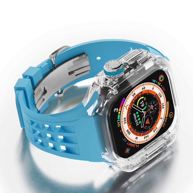 Ochrambeni kućište za Apple Watch s integriranim silikonim kaišem i kopčom tip leptir, kućište od polikarbonata, 20 mm sučelje, kompatibilno s Apple Watch Ultra (1/2)
