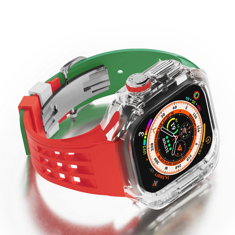 Ochrambeni kućište za Apple Watch s integriranim silikonim kaišem i kopčom tip leptir, kućište od polikarbonata, 20 mm sučelje, kompatibilno s Apple Watch Ultra (1/2)