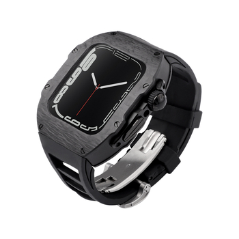 Κέλυφος από ανθρακονήματα για Apple Watch S8 και SE2 – καθολικό; υλικό: ανθρακονήματα; ζώνη: σιλικόνη και φθοριούχο καουτσούκ; συμβατότητα: S8, SE2